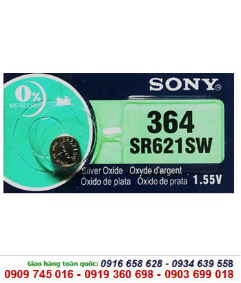 Pin đồng hồ Sony SR621SW-364 silver oxide 1.55V chính hãng Sony _Thay pin đồng hồ các hãng 